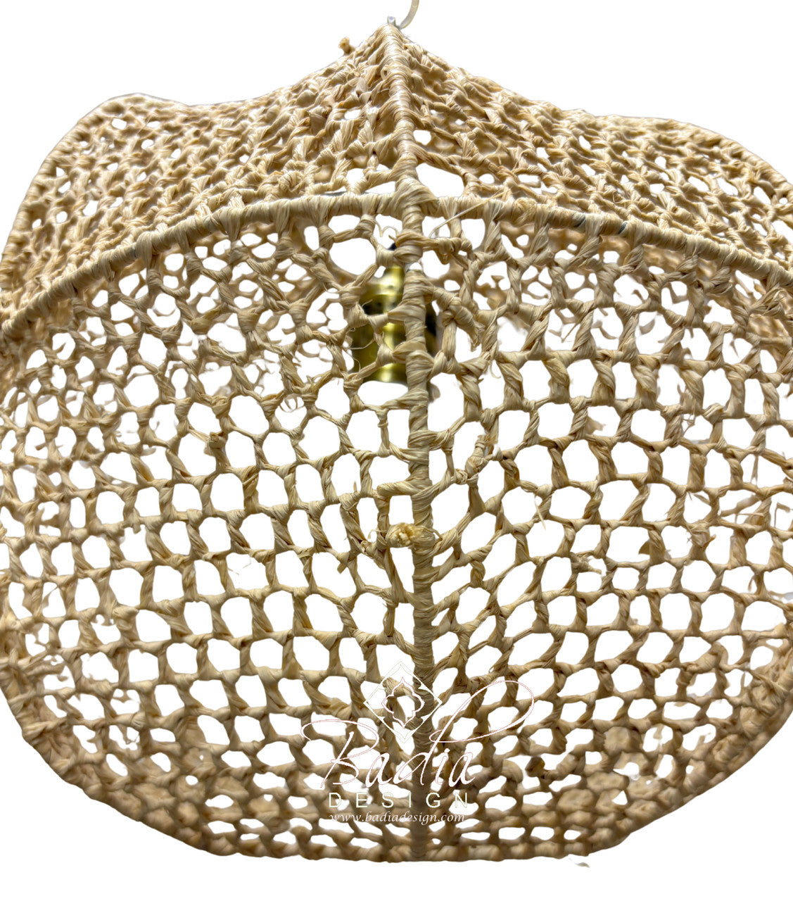 Open Weave Rounded Raffia Lantern