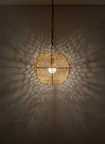 Open Weave Rounded Raffia Lantern