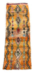 Orange Moroccan Runner Rug with Geometric Designs