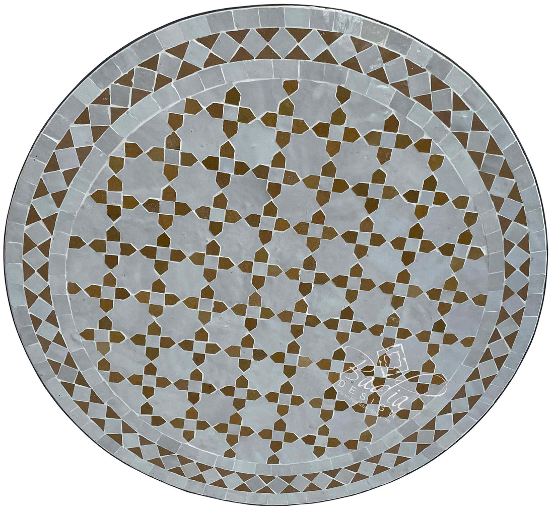 24" Intricately Designed Round Tile Table Top