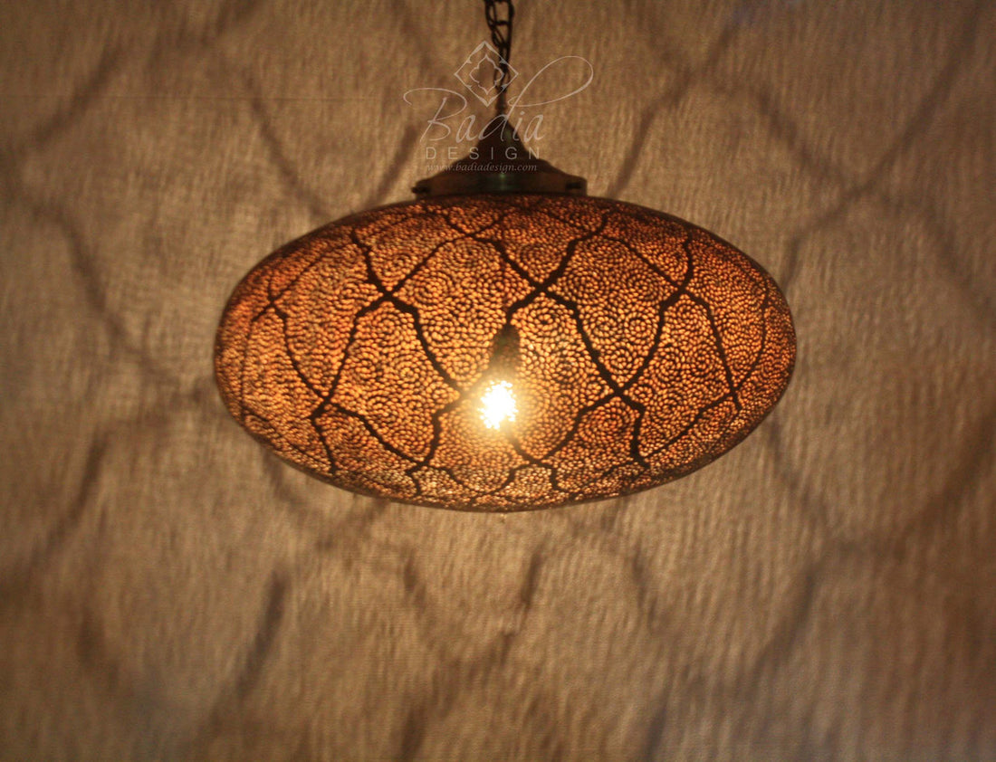 Moroccan Hand Punched Brass Lantern