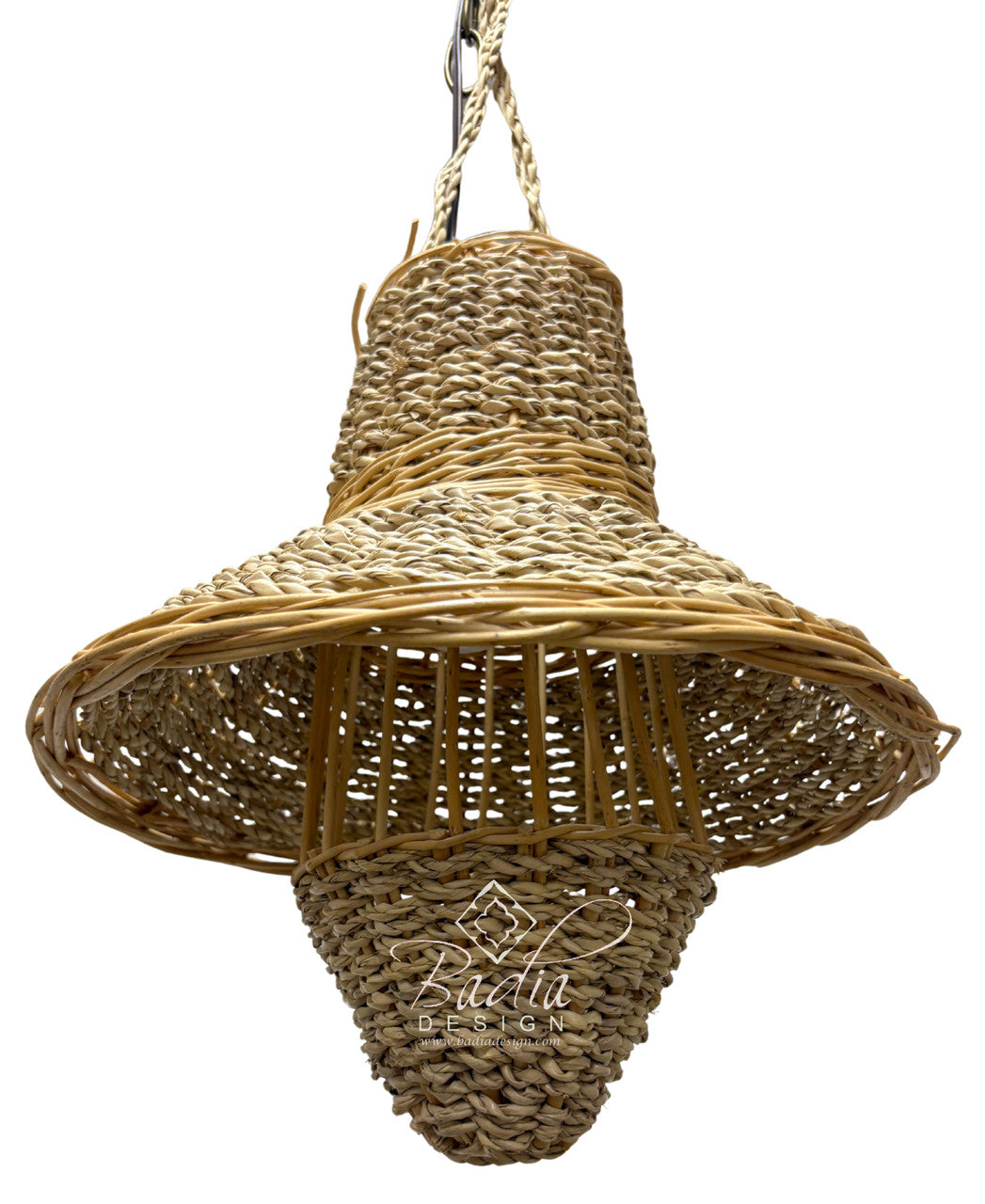 Bell and Cone Shaped Raffia Lantern