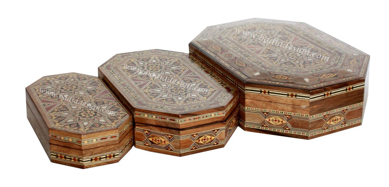 Rectangular Shaped Inlaid Wooden Jewelry Box