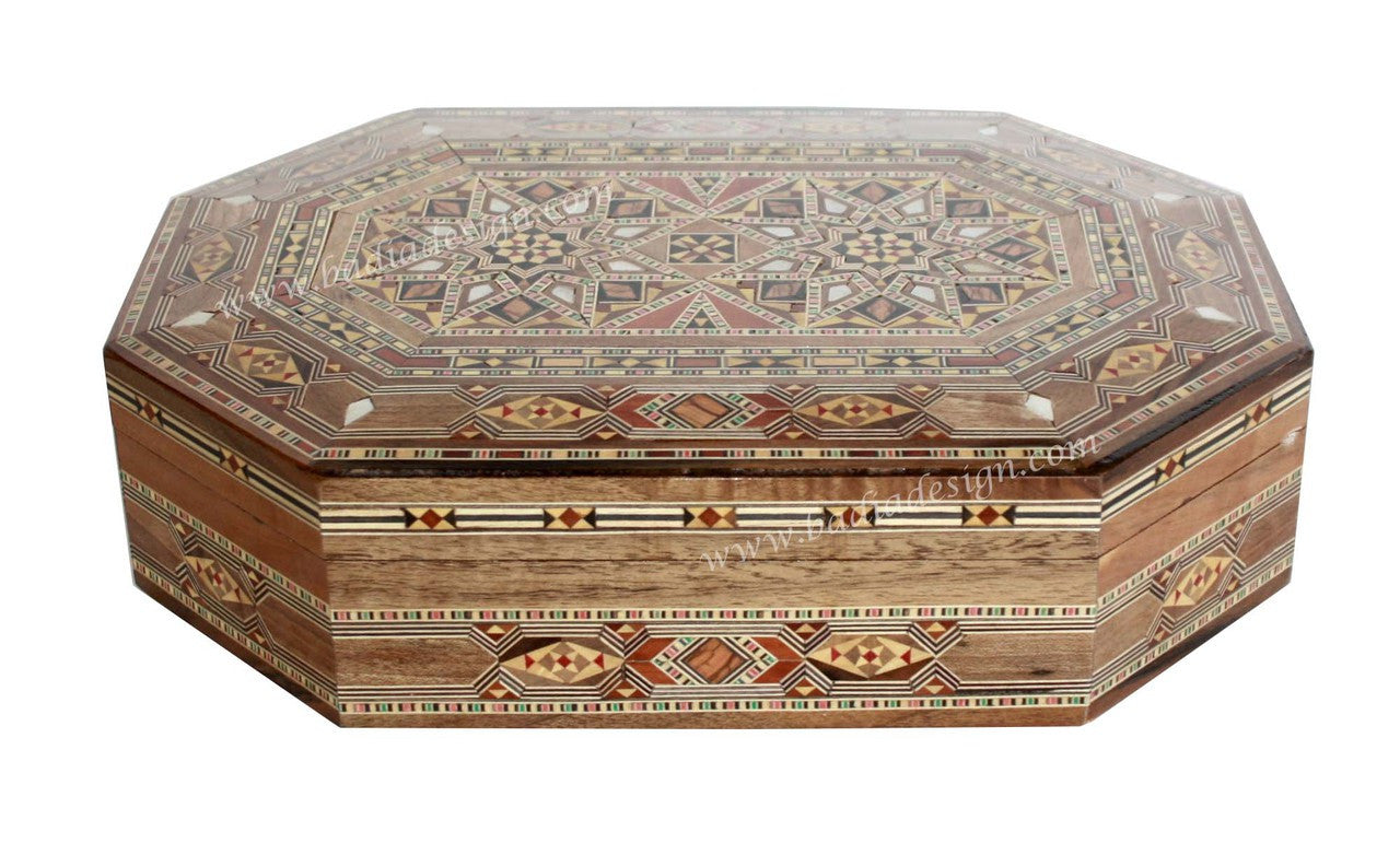 Rectangular Shaped Inlaid Wooden Jewelry Box
