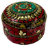 Moroccan Red and Green Resin Container with Gold Metal Detail