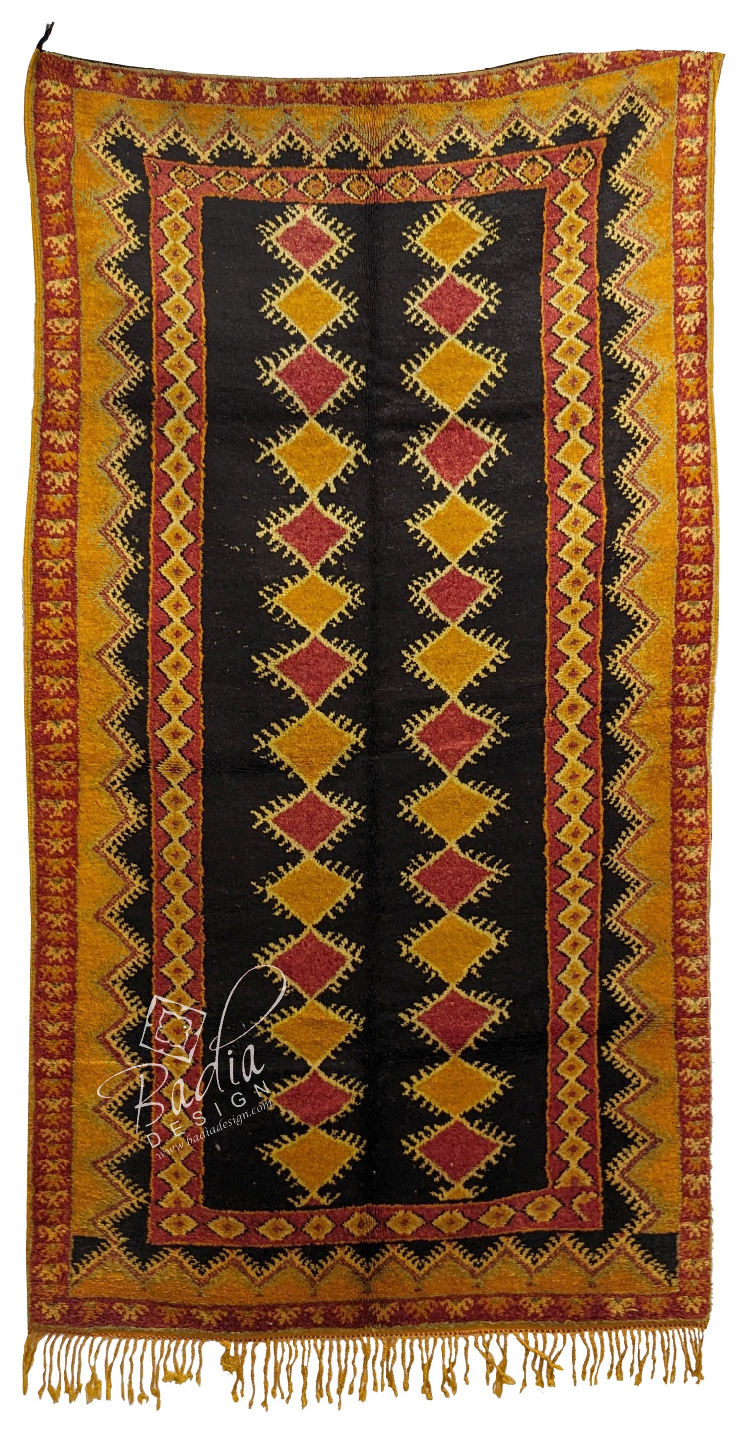 Red Multi-Color Moroccan Handmade Tribal Area Rug