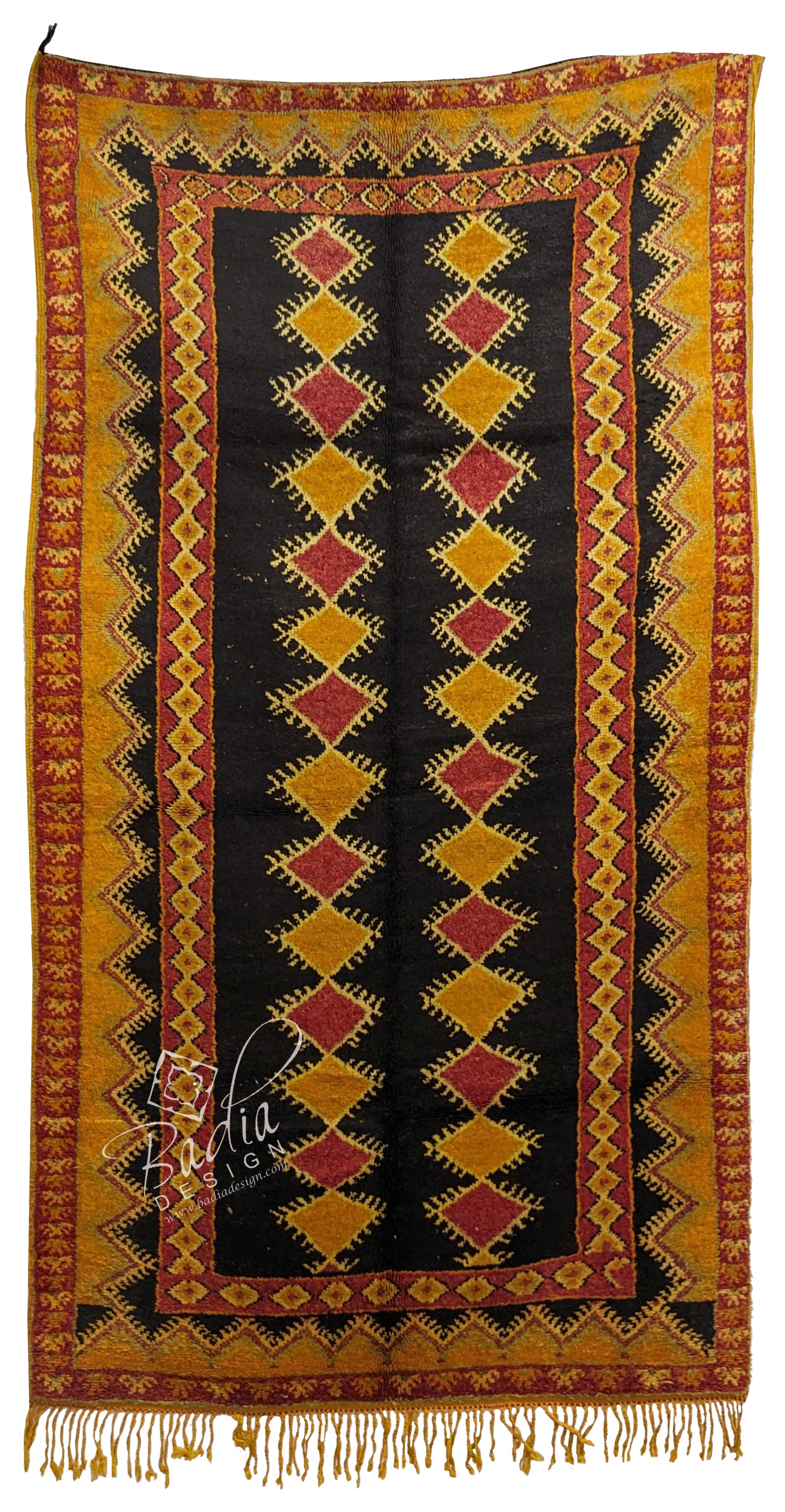 Red Multi-Color Moroccan Handmade Tribal Area Rug