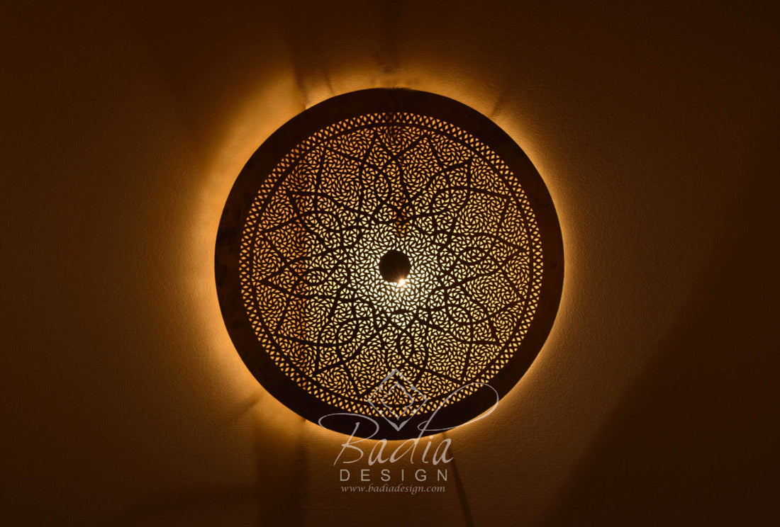 Round Brass Wall Sconce