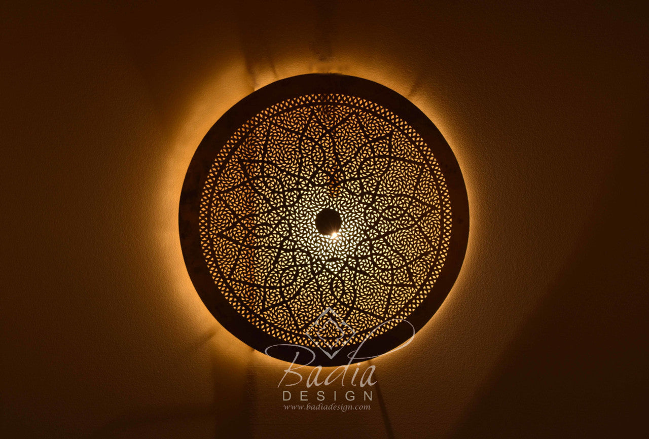 Round Brass Wall Sconce