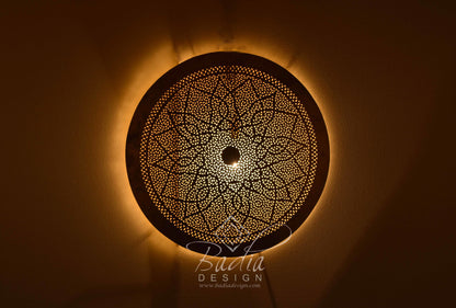 Round Brass Wall Sconce