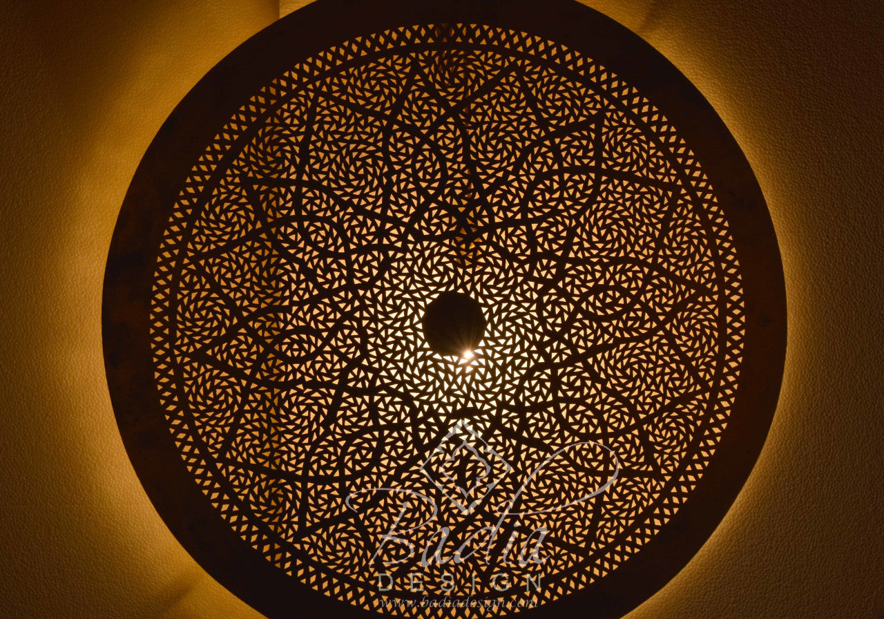 Round Brass Wall Sconce