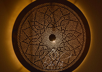 Round Brass Wall Sconce