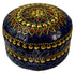 Round Moroccan Decorative Container in Deep Blue and Gold