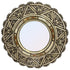 Round Moroccan Wall Mirror with Metal and Bone Frame