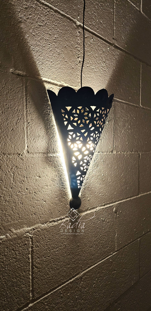Rustic Cone Shaped Iron Wall Sconce
