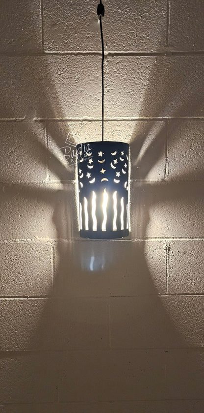 Rustic Iron Wall Sconce with Geometric Pattern