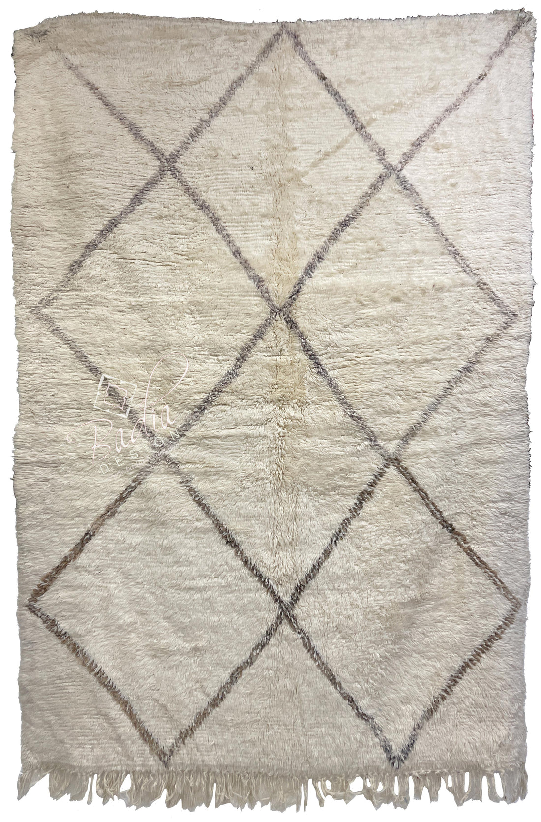Small Cream Color Traditional Moroccan Rug