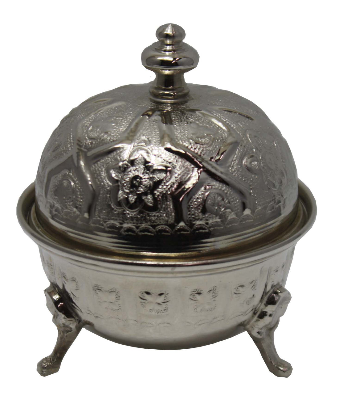 Silver Moroccan Metal Trinket Container