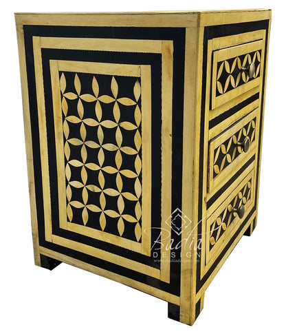 Bone Inlay Moroccan Nightstand