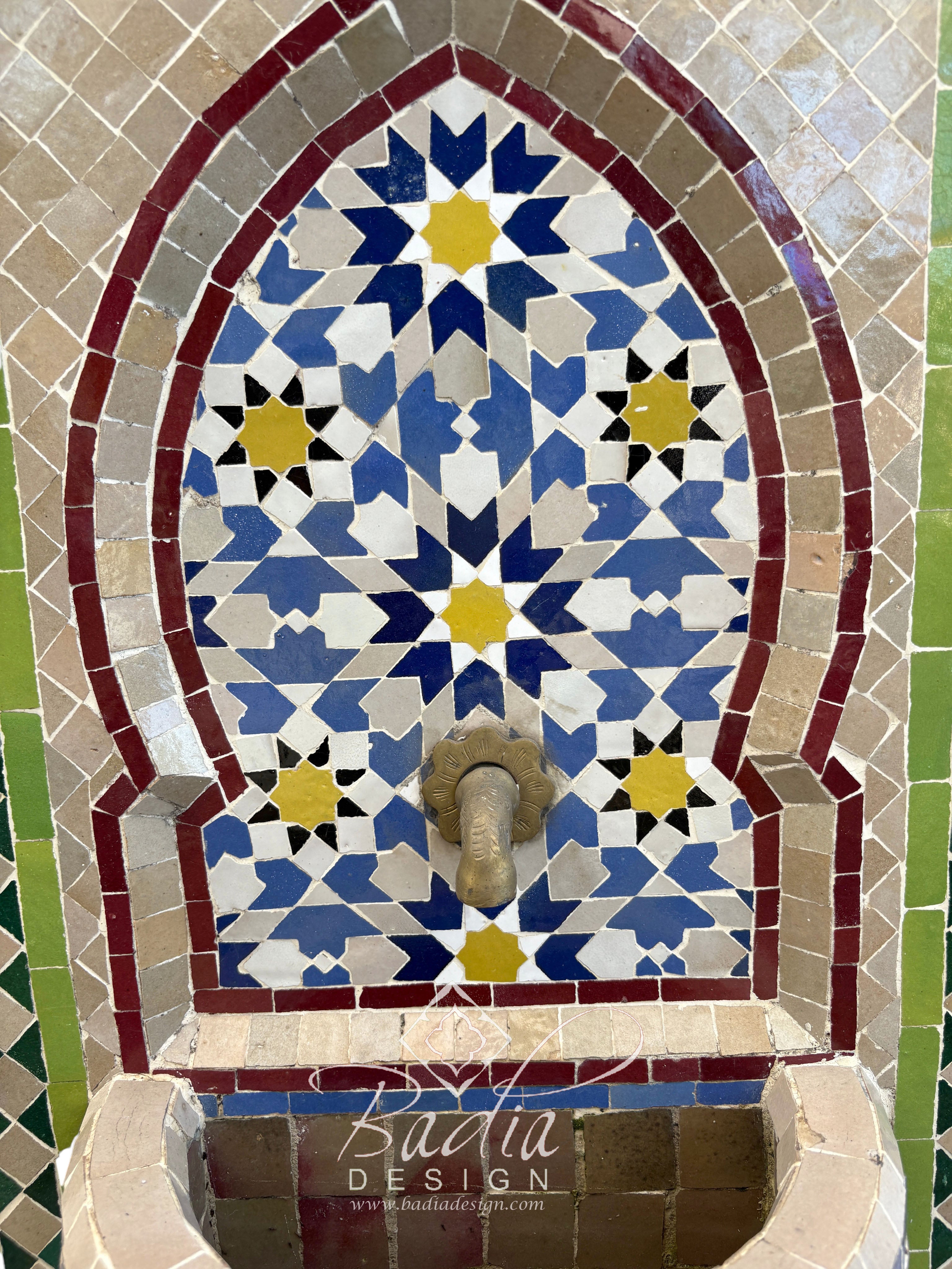Small Multi-Color Mosaic Tile Water Fountain