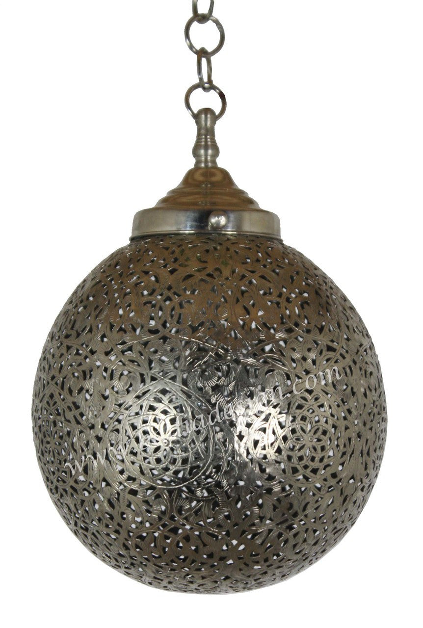 Round Silver Pendant Light