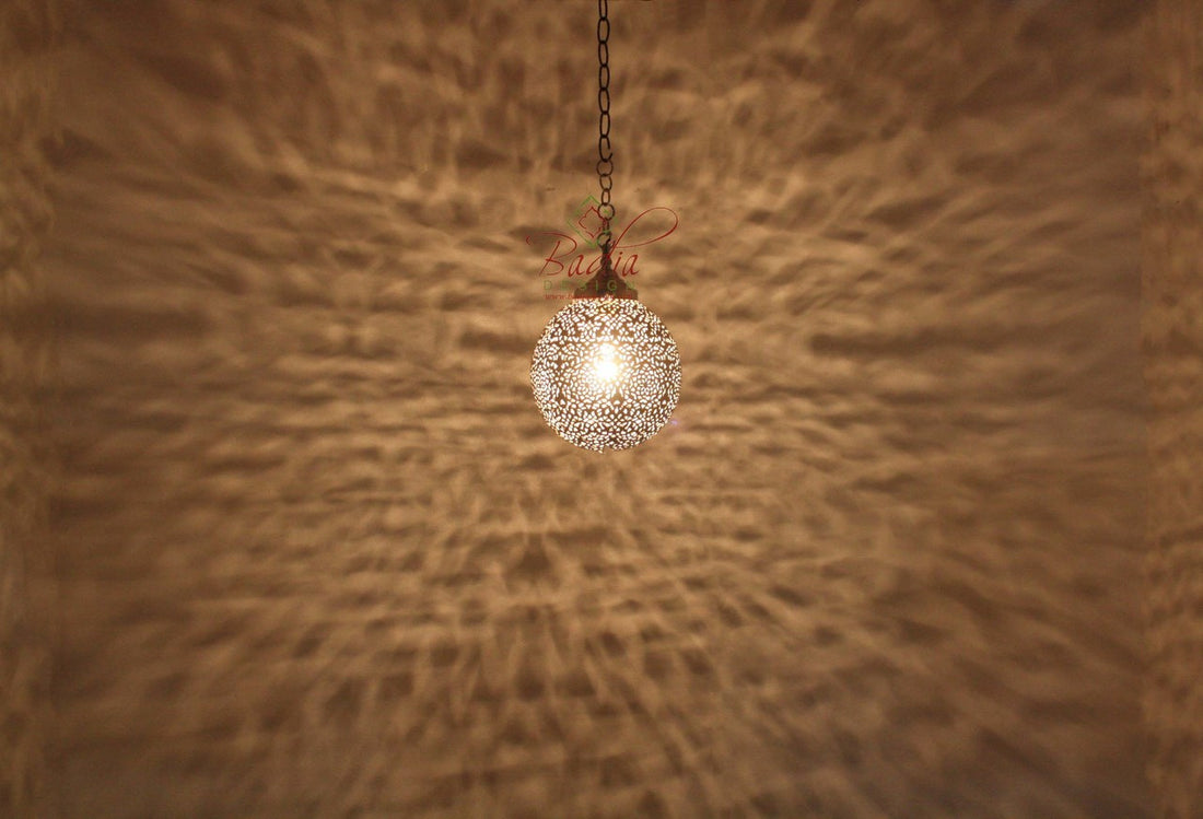 Round Silver Pendant Light