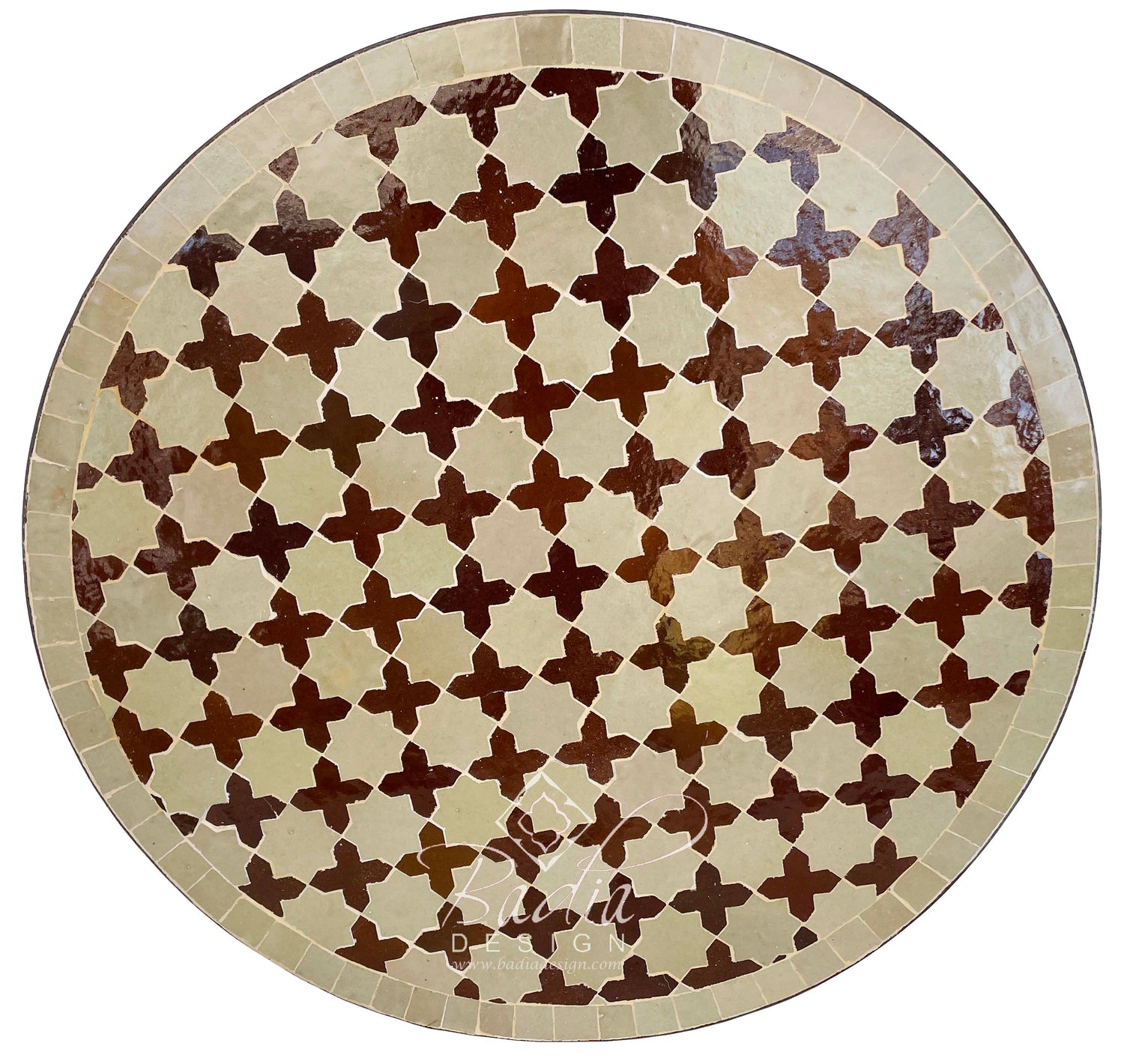 24" Intricately Designed Round Tile Table Top