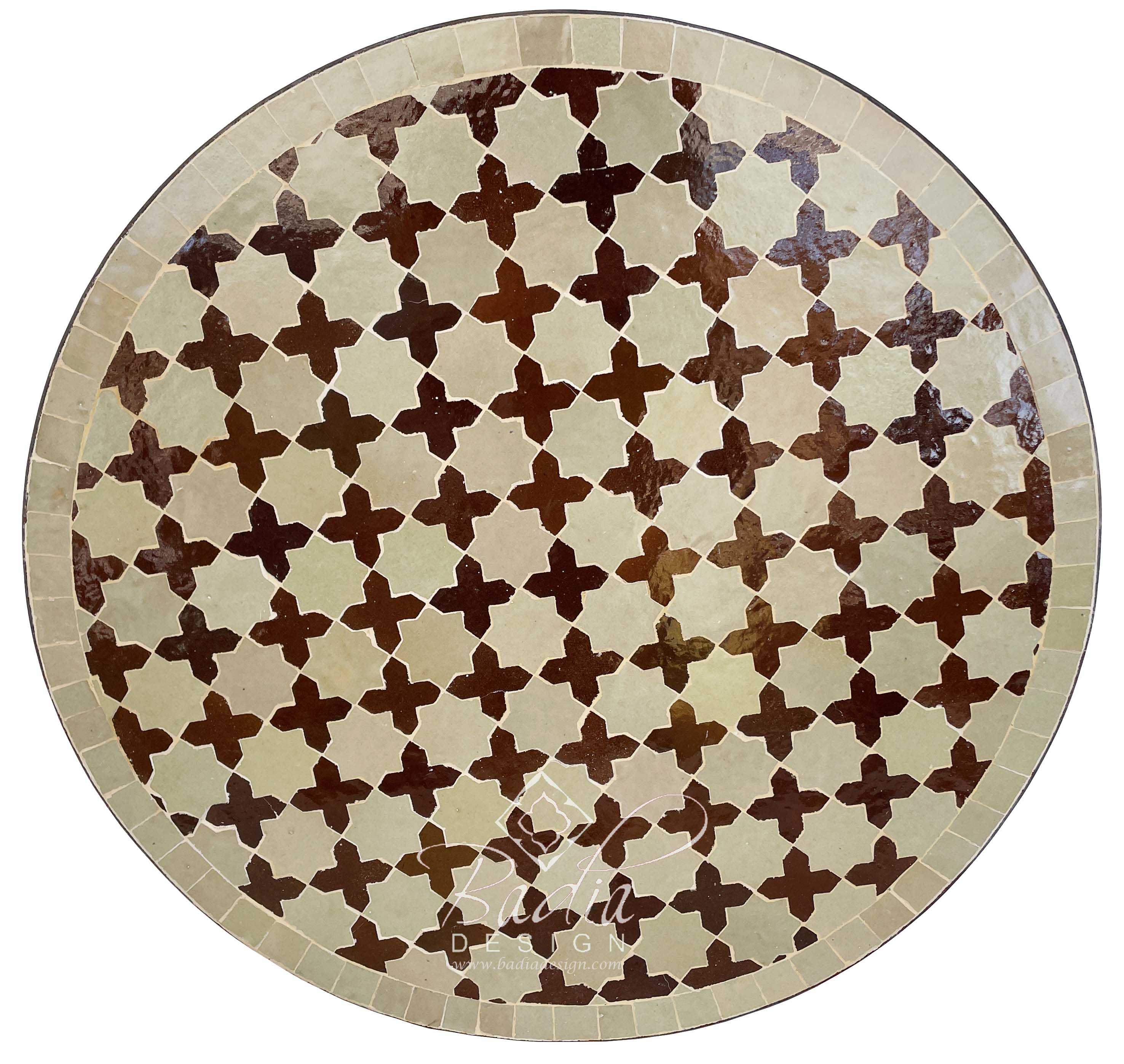 24" Intricately Designed Round Tile Table Top