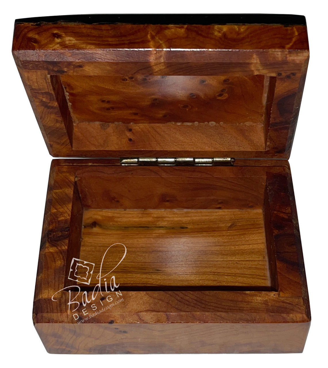 Small Thuya Wood Inlay Mother of Pearl Jewelry Box