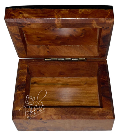 Small Thuya Wood Inlay Mother of Pearl Jewelry Box