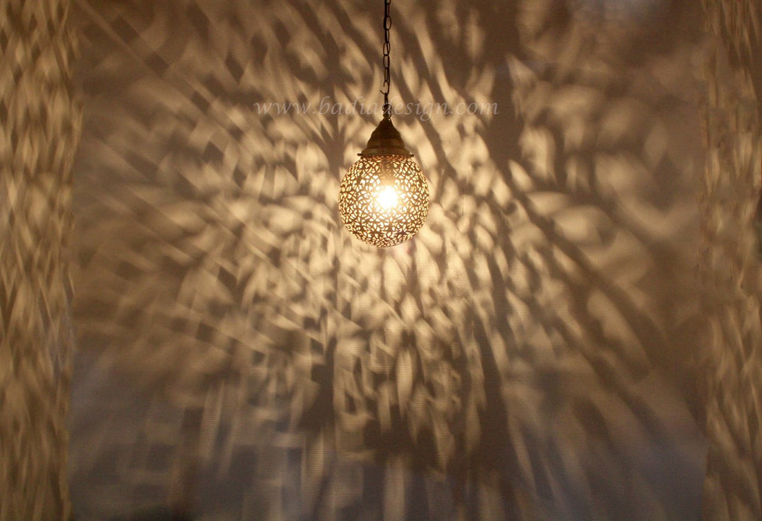 Moroccan Brass Ceiling Light Fixture