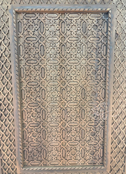 Stained Hand Carved Wooden Door - Authentic Artisan Design