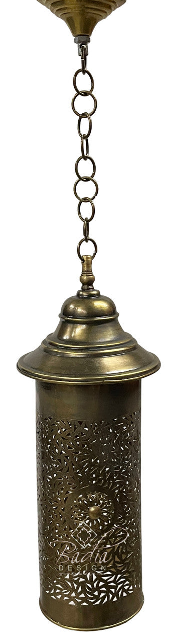 Tall Cylinder Shaped Brass Lantern