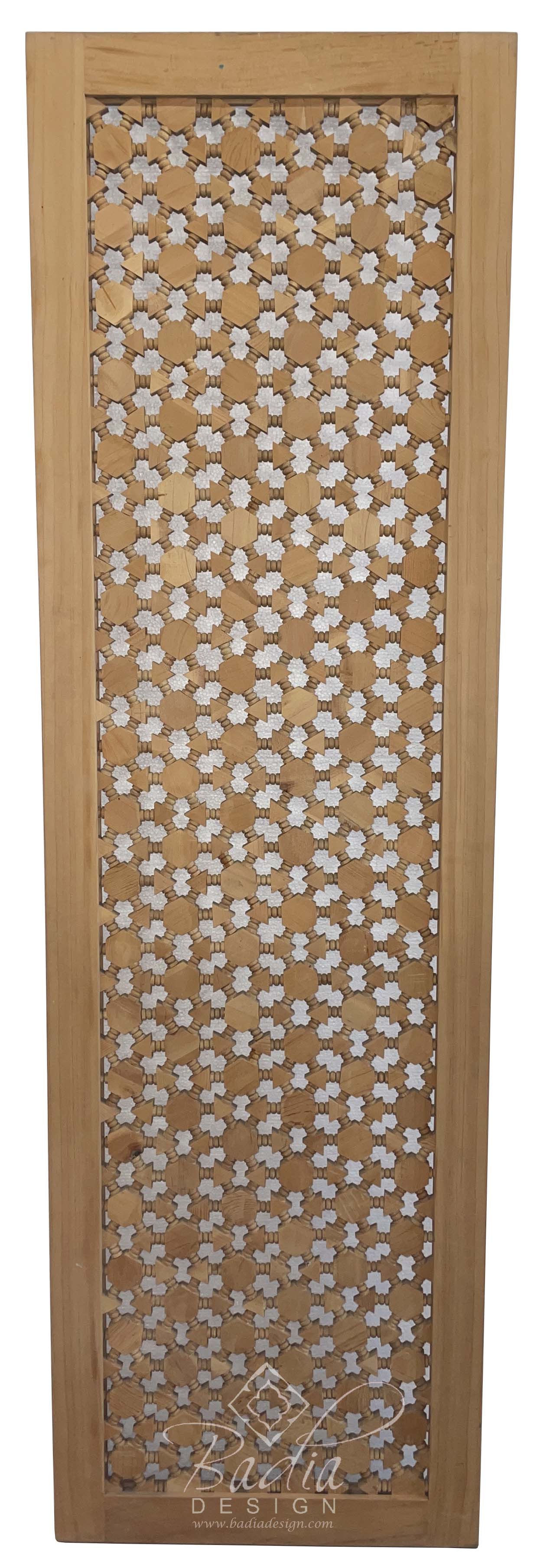 Moroccan Tall Hand Carved Moucharabieh Wood Panel