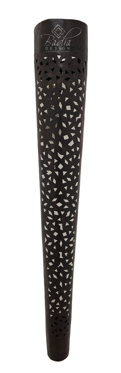 Tall Cylindrical Shaped Rustic Iron Wall Sconce