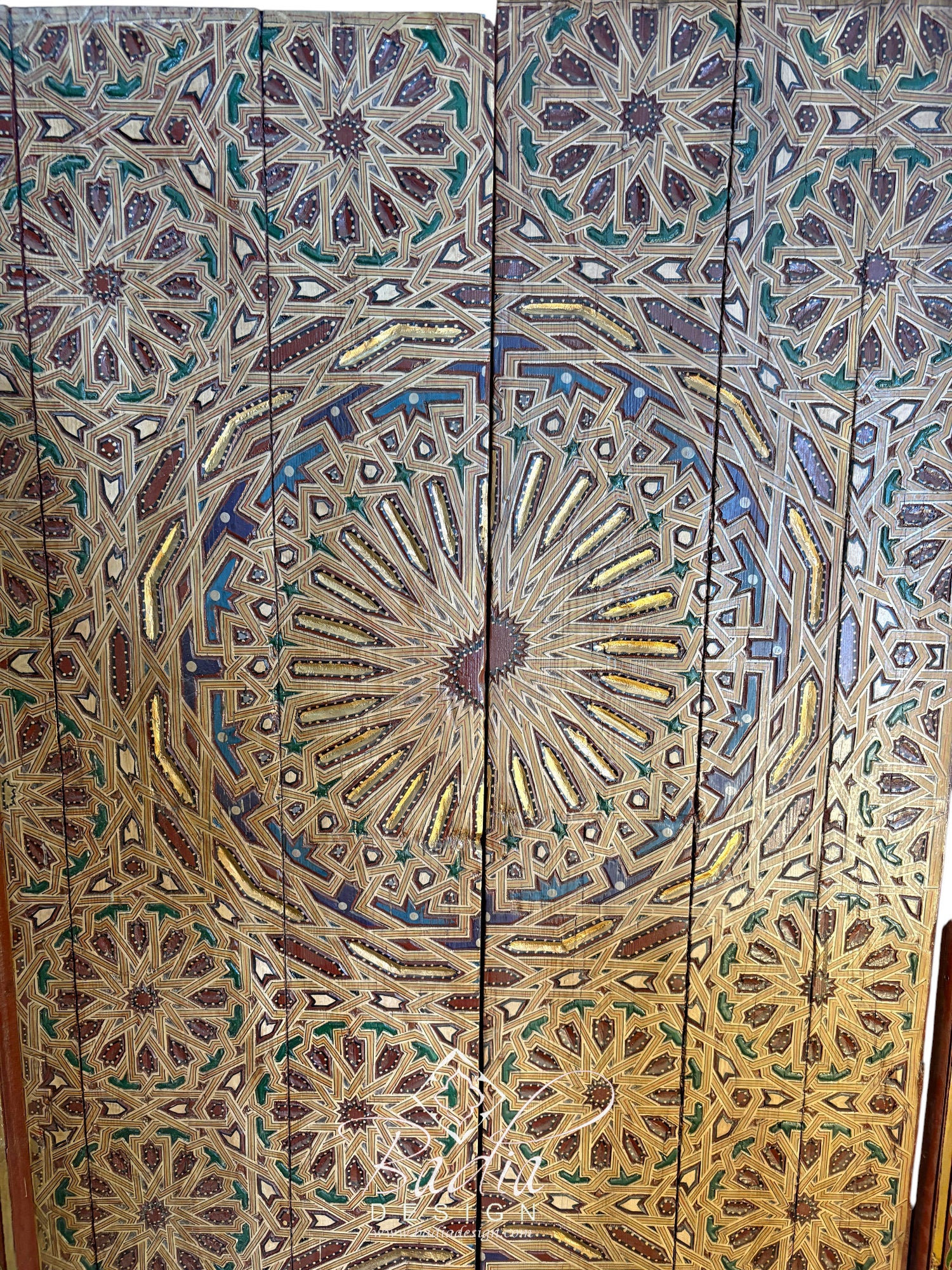 Tall Red Moroccan Hand Painted Door