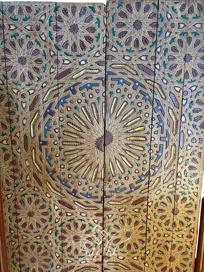 Tall Red Moroccan Hand Painted Door