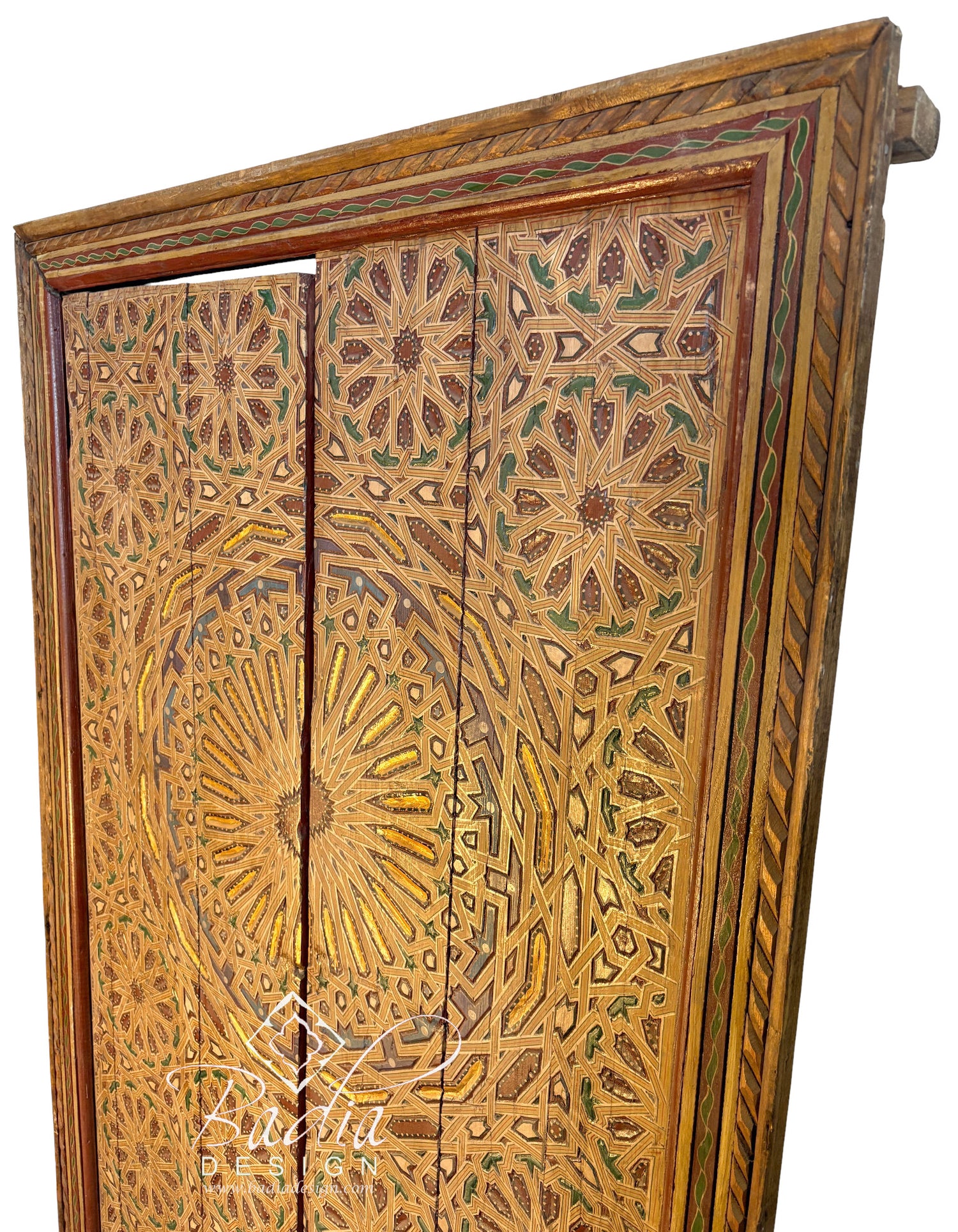 Tall Red Moroccan Hand Painted Door