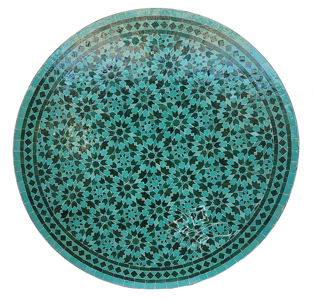 48" Green Moroccan Mosaic Tile Table Top