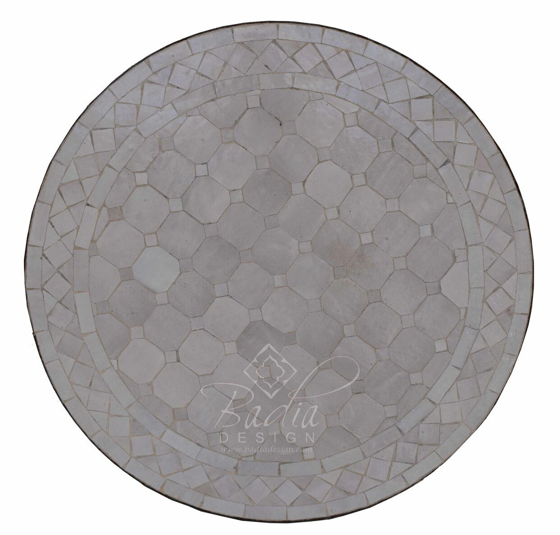 24" Moroccan Round Tile Table Top