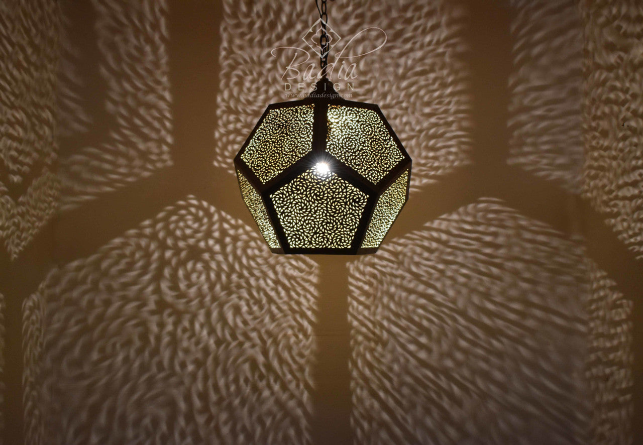 Intricately Designed Moroccan Brass Chandelier
