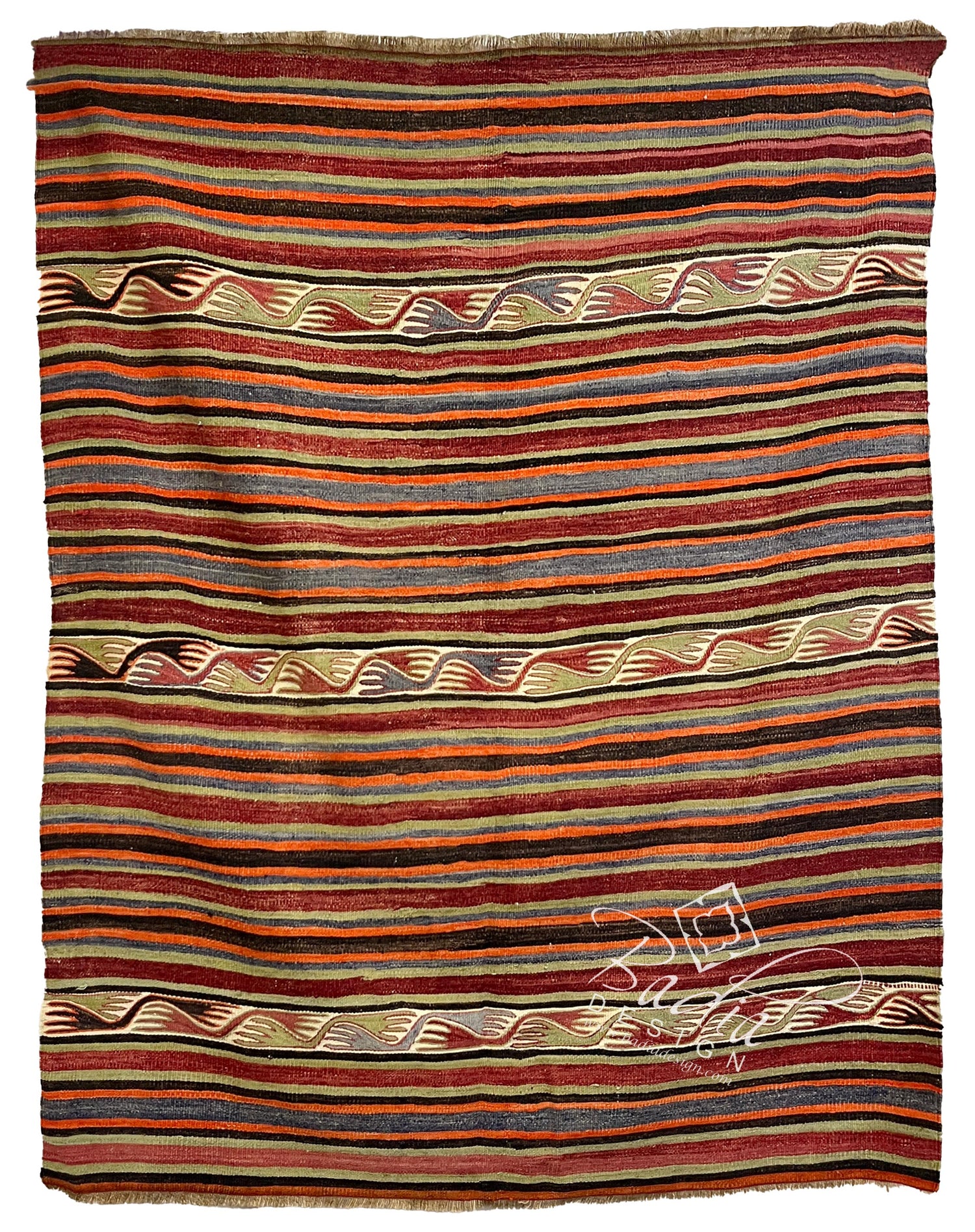 Traditional Turkish Area Rug with Geometric Designs