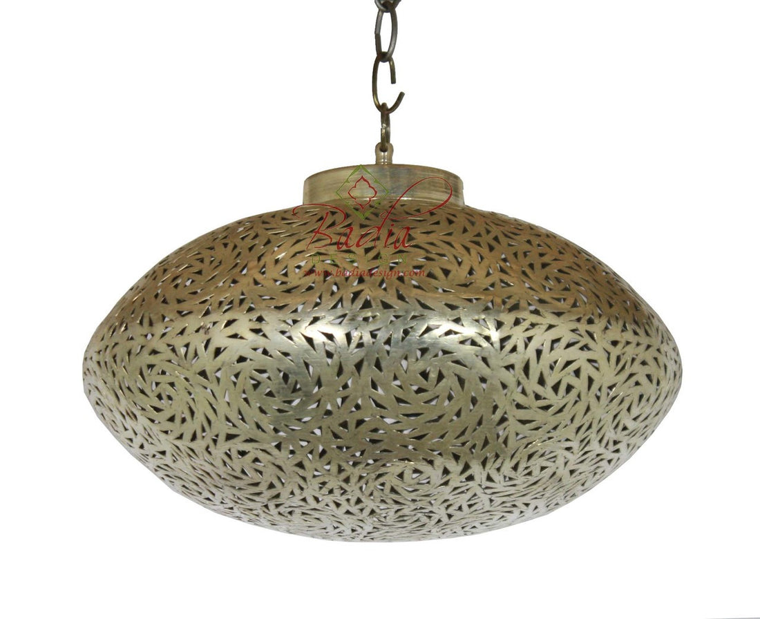 Saucer Shaped Silver Ceiling Lantern