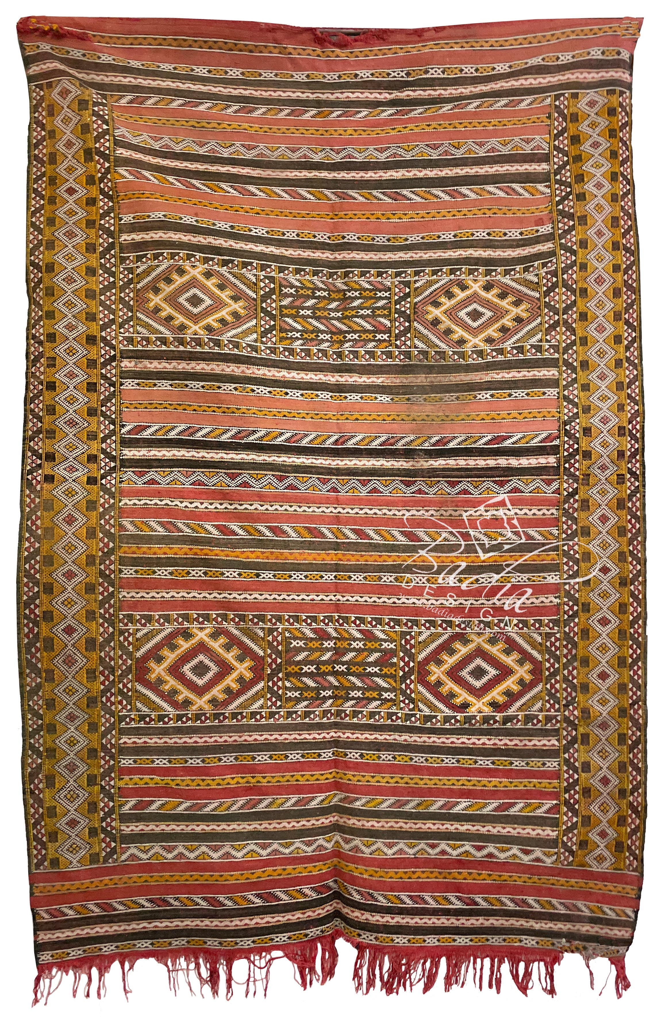 Multi-Color Moroccan Tribal Kilim Rug