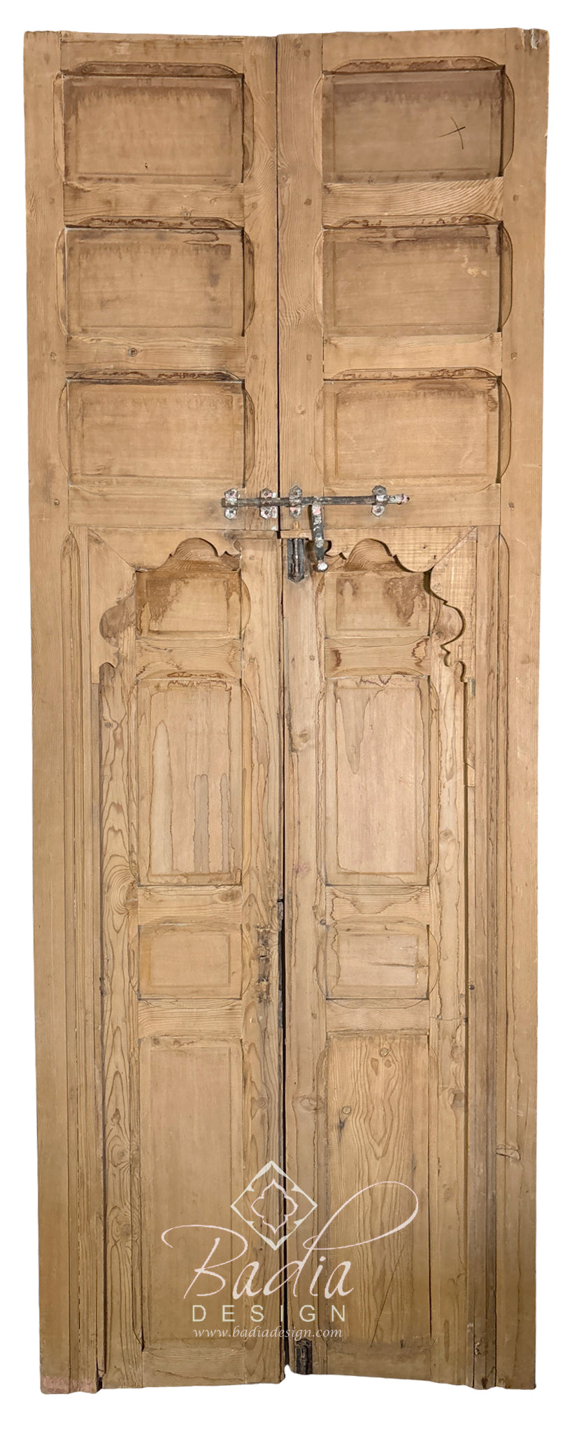 Unstained Hand Carved Wooden Door