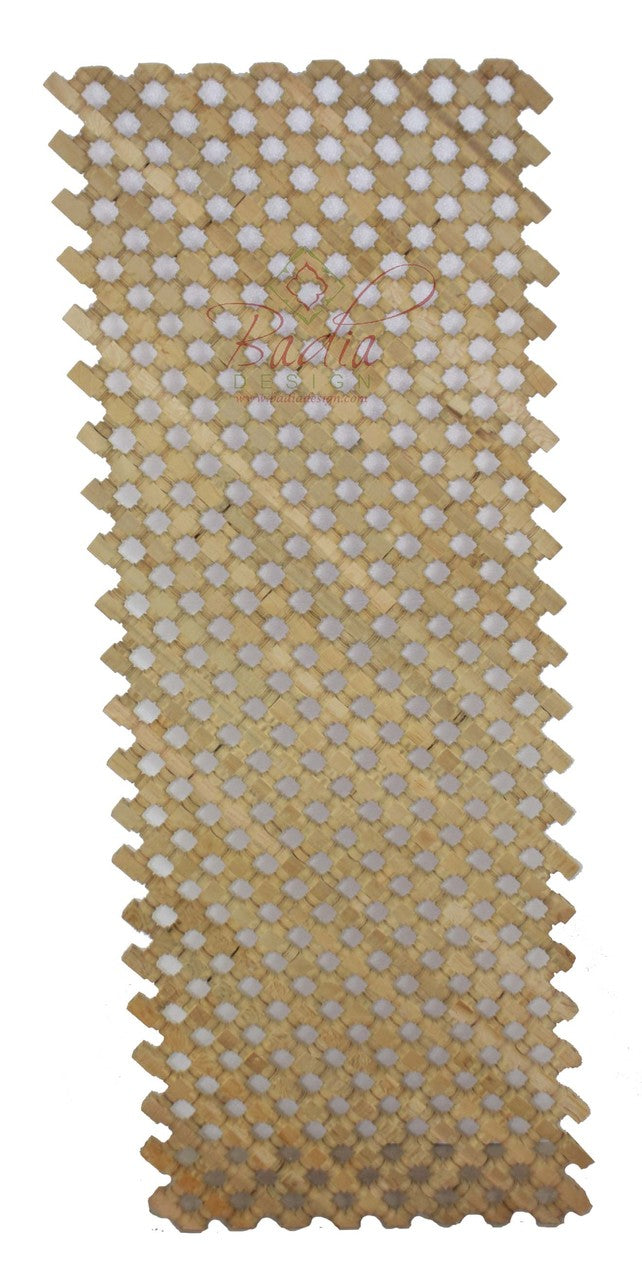 Moroccan Unstained Hand Carved Wooden Moucharabieh Panel