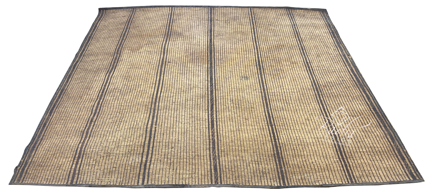 Vintage Handwoven Berber Straw Mat