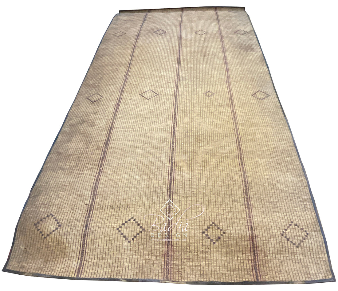 Vintage Handwoven Berber Straw Mat