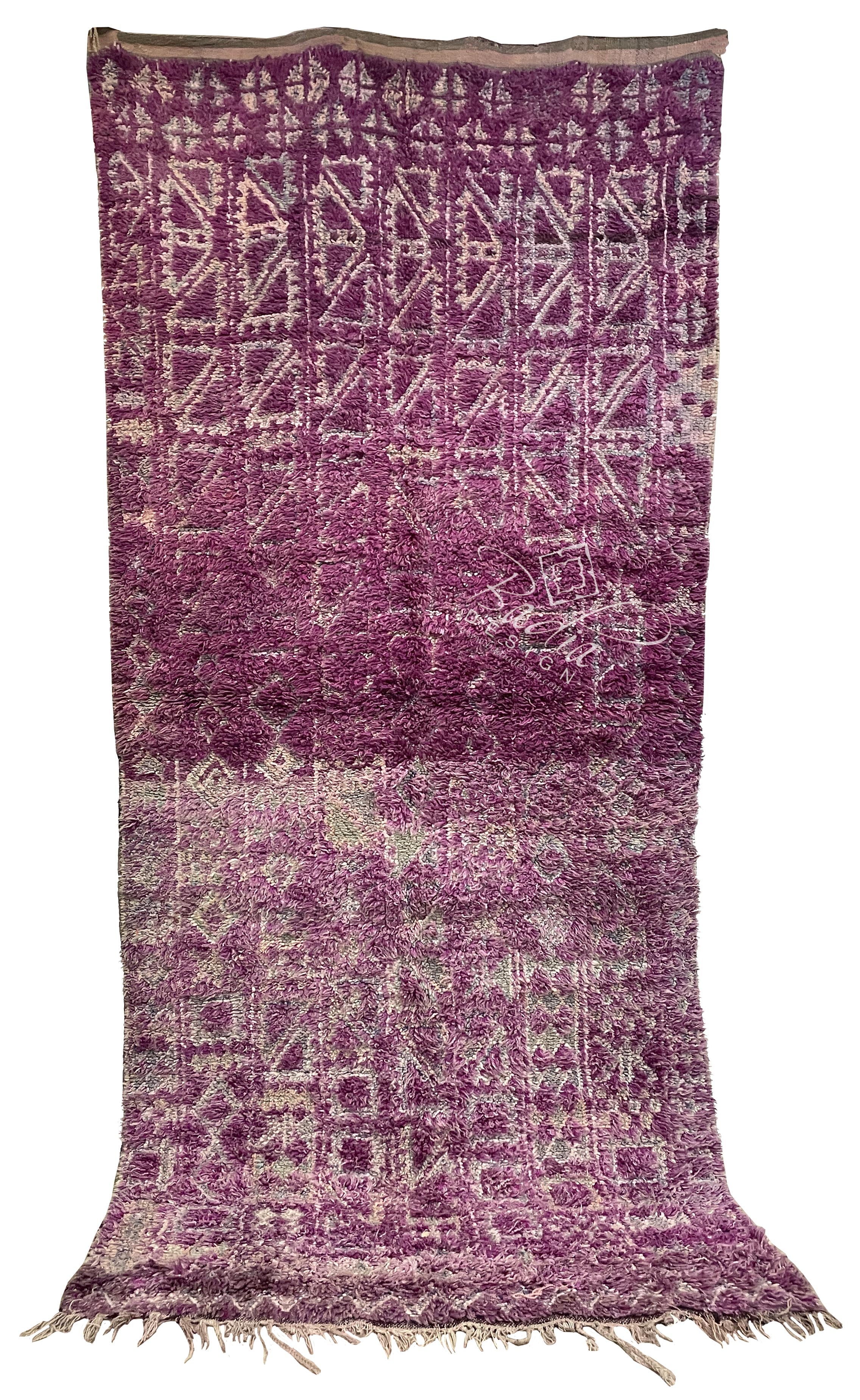 Vintage Purple Faded Moroccan Berber Rug