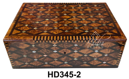 Wooden Thuya Jewelry Box with Mother of Pearl Inlay